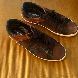 Karl Lagerfeld suede sneakers. Slight wear and tear but in great condition!